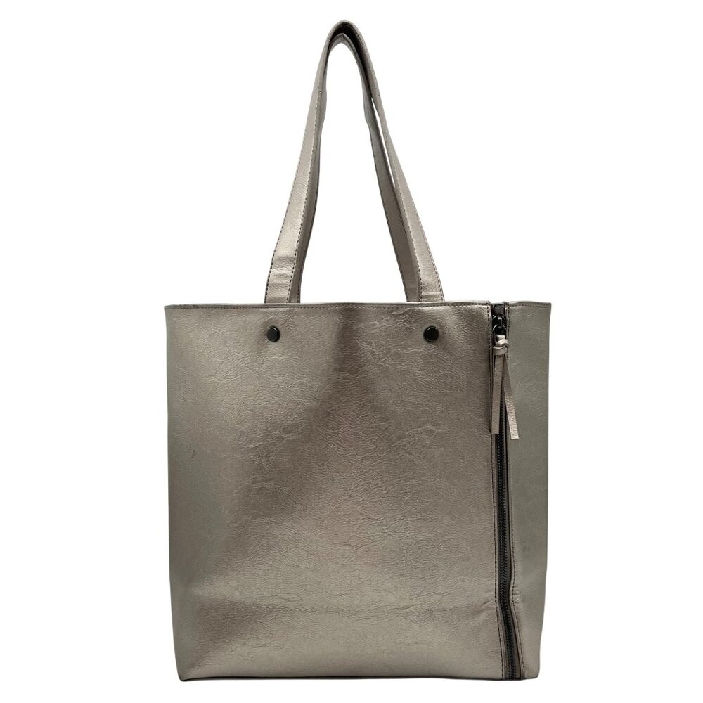 Neiman Marcus Gray Metallic Tote Bag